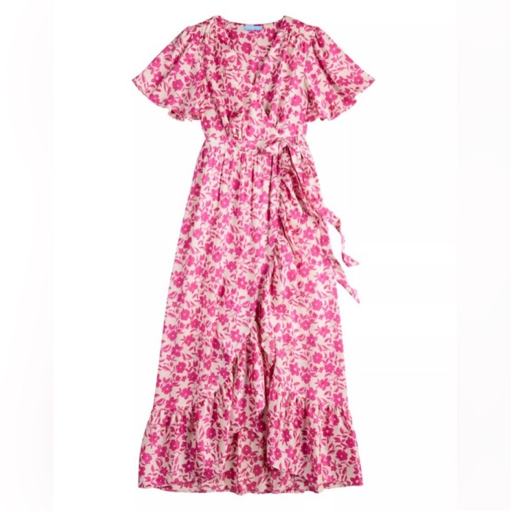 Draper James Pink Floral Wrap Dress